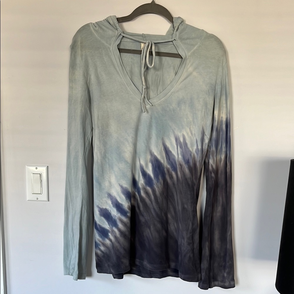Tie-Dye Hooded Long Sleeve Top